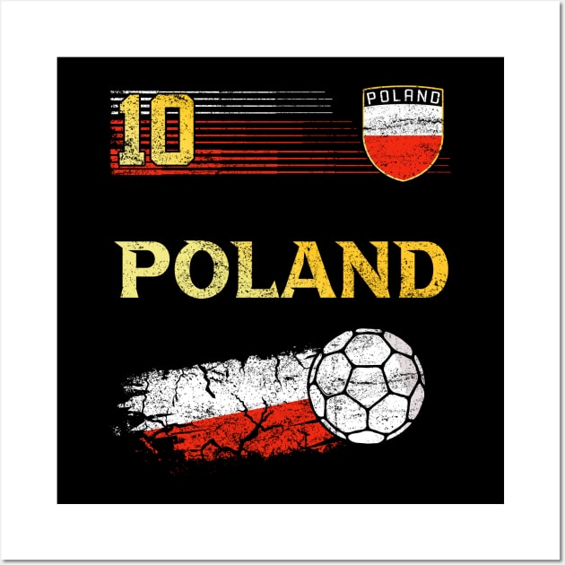 Poland Soccer Jersey Polish Flag Football Lovers Wall Art by TeeBlade